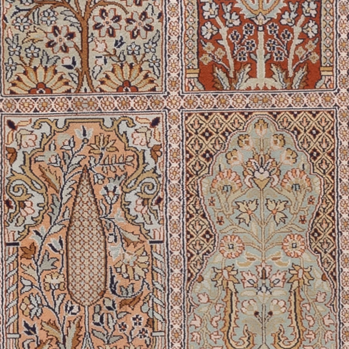 Løber Silketæppe - Kashmir Silk - 296 x 78 cm - mørk beige