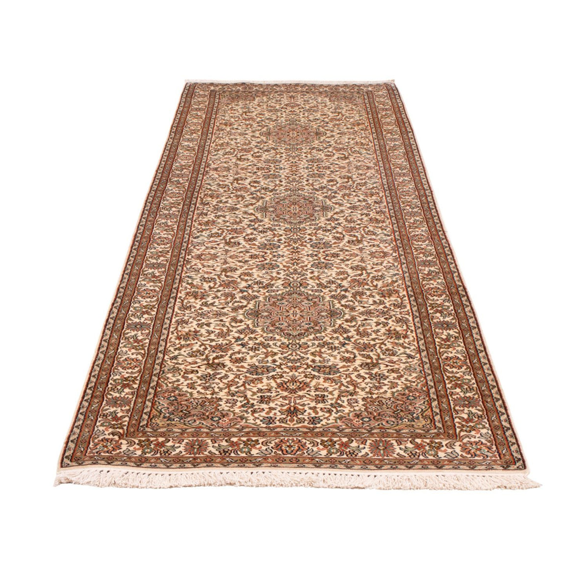 Løber Silketæppe - Kashmir Silk - 290 x 81 cm - lys beige