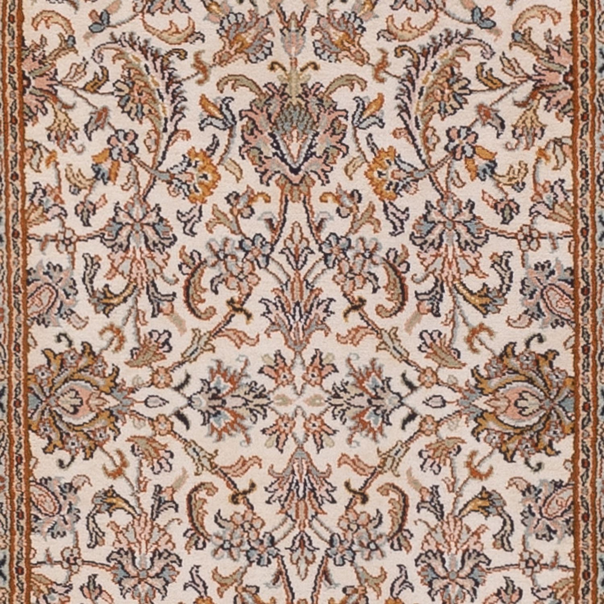 Løber Silketæppe - Kashmir Silk - 325 x 76 cm - lys beige