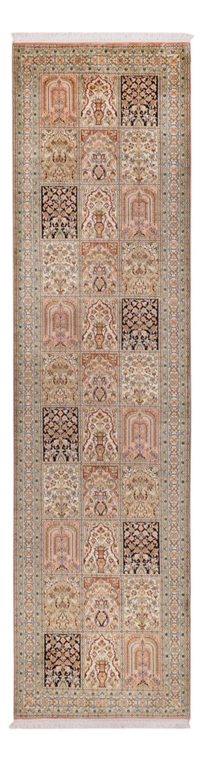 Løber Silketæppe - Kashmir Silk - 310 x 81 cm - mørk beige