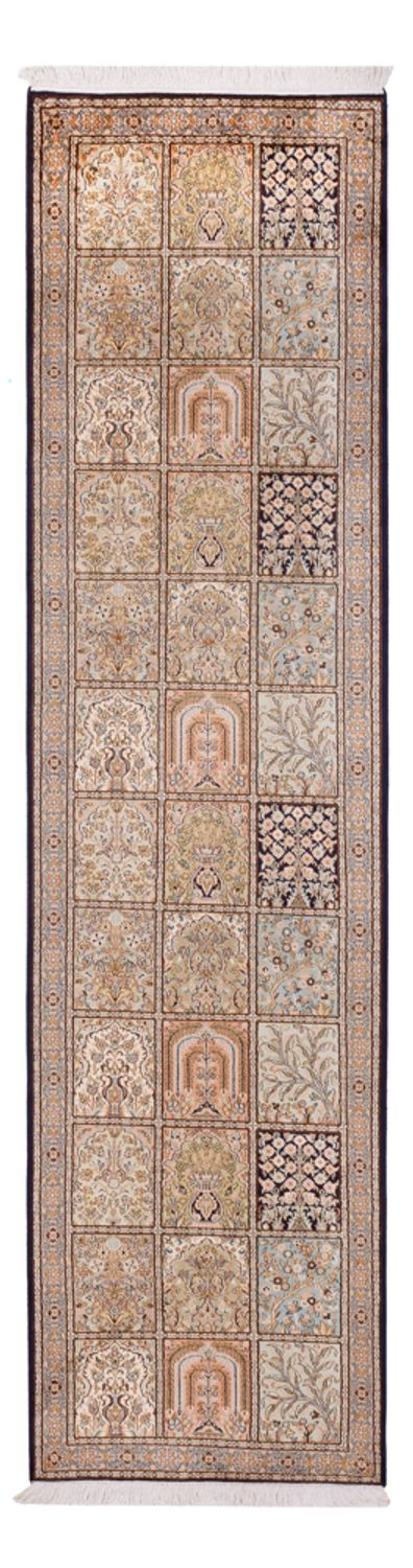 Løber Silketæppe - Kashmir Silk - 304 x 77 cm - mørk beige