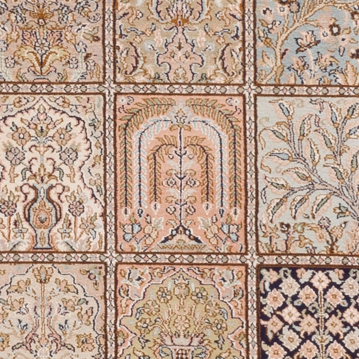 Løber Silketæppe - Kashmir Silk - 304 x 77 cm - mørk beige