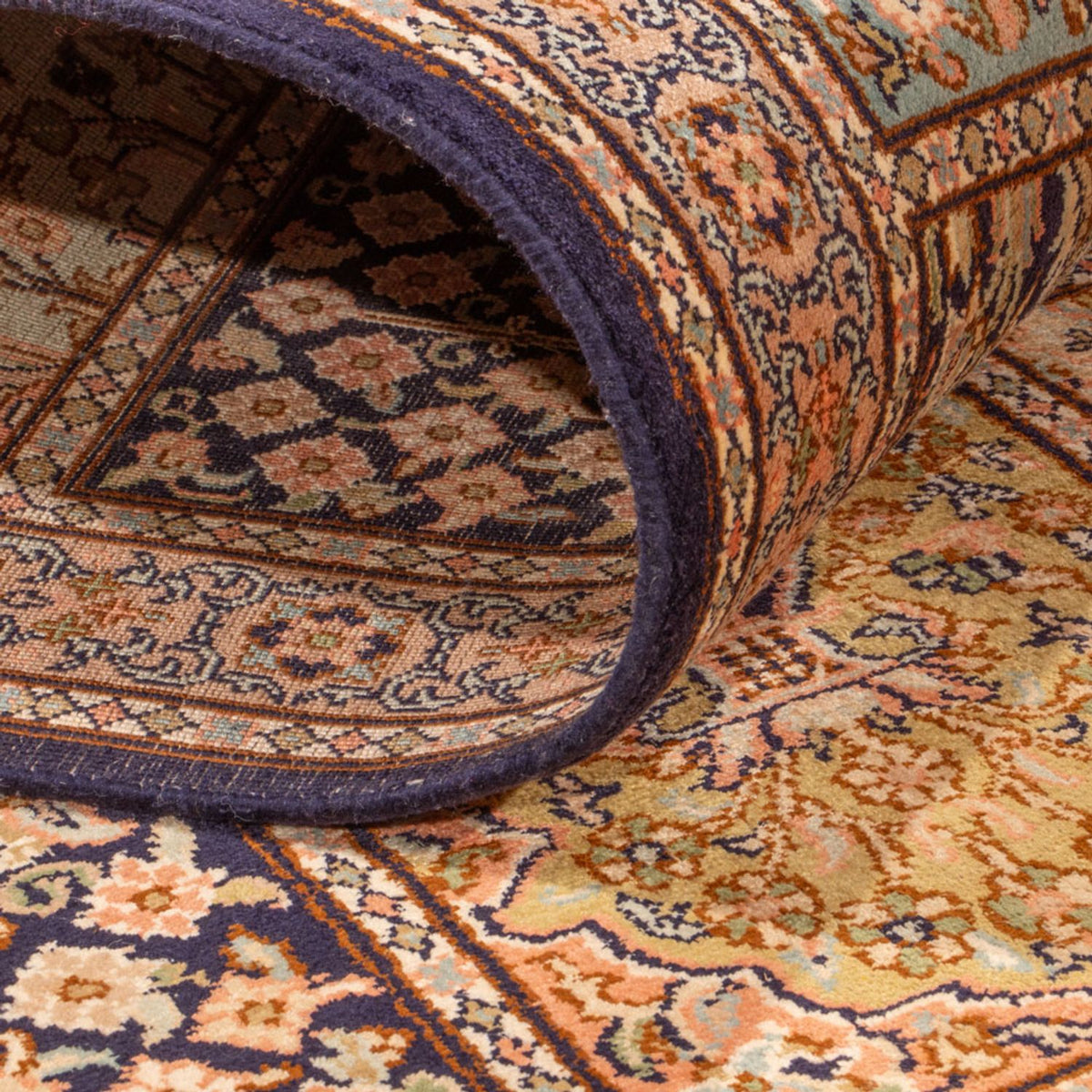 Løber Silketæppe - Kashmir Silk - 304 x 77 cm - mørk beige