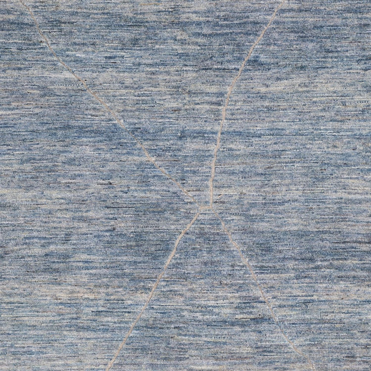 Berber tæppe - 298 x 258 cm - havblå