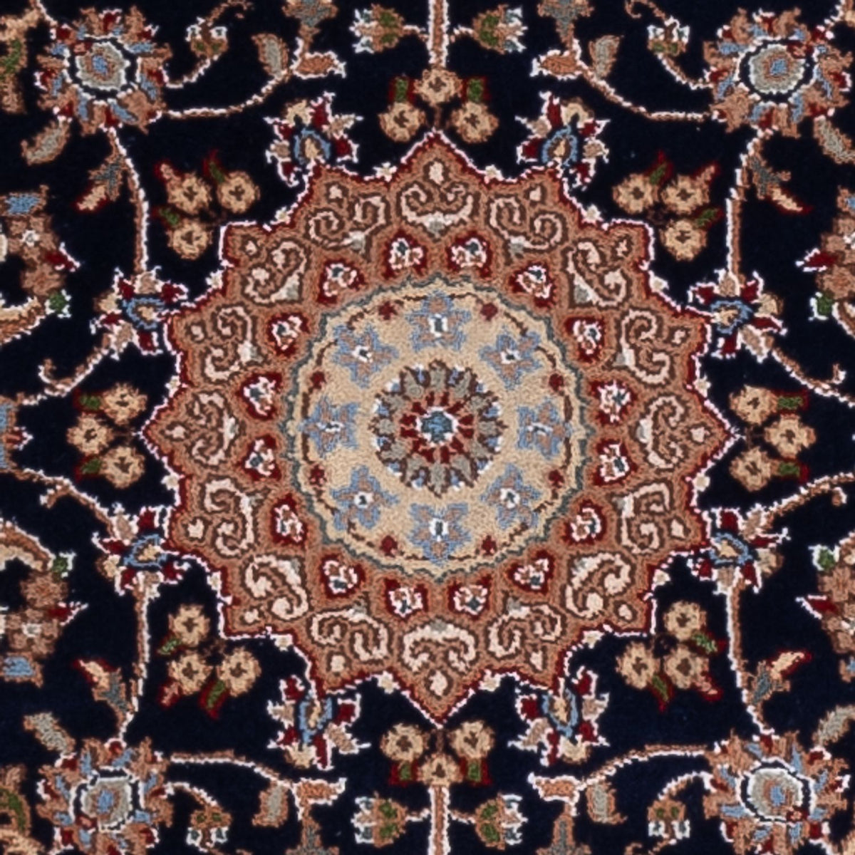 Løber Orientalsk tæppe - Nain - Indus - 253 x 81 cm - mørkeblå