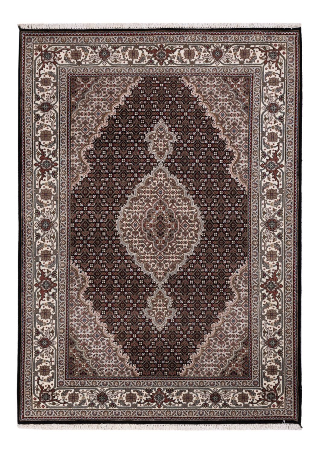 Orientalsk tæppe - Tabriz - 196 x 141 cm - mørkegrå