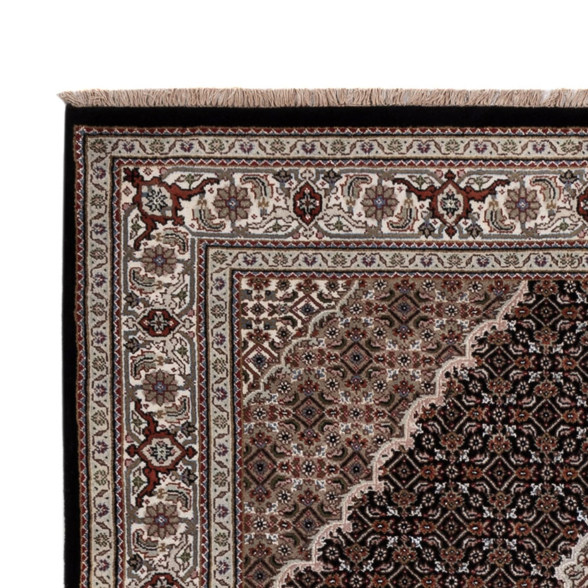 Orientalsk tæppe - Tabriz - 204 x 142 cm - mørkegrå