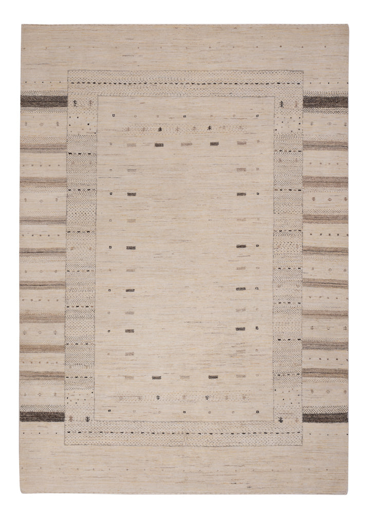 Gabbeh-tæppe - Loribaft Indus - 245 x 174 cm - lys beige