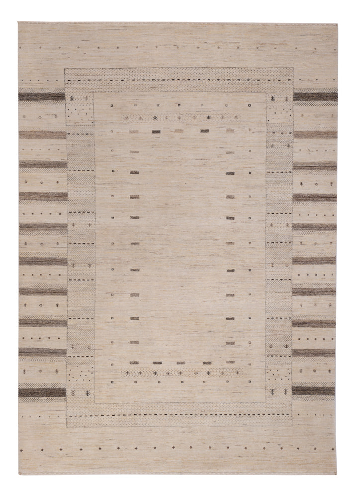 Gabbeh-tæppe - Loribaft Indus - 245 x 174 cm - lys beige