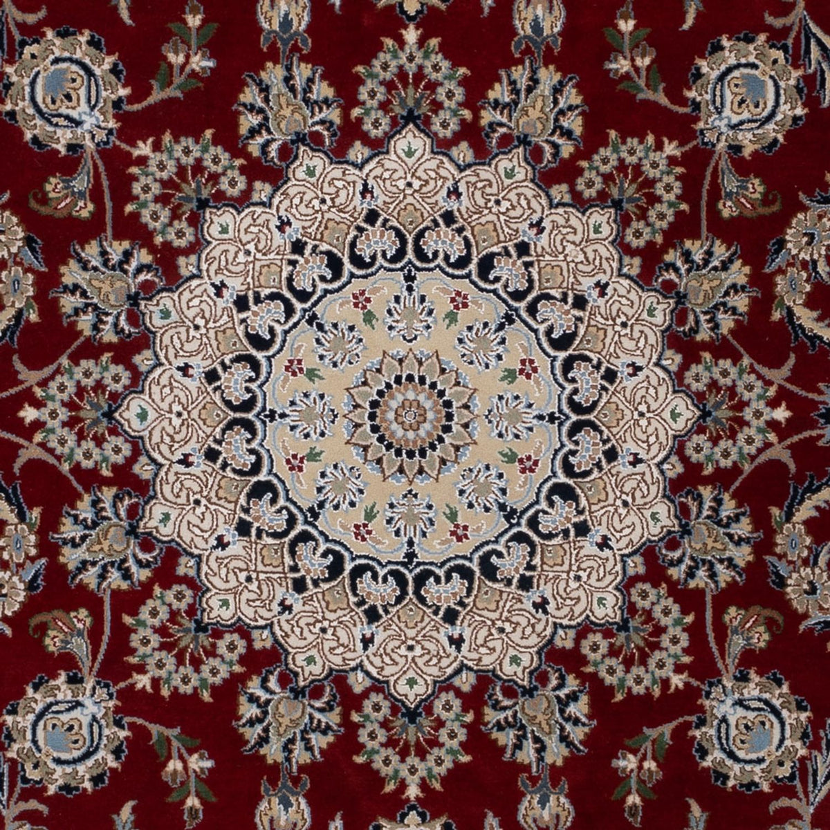 Orientalsk tæppe - Nain - Indus - 303 x 200 cm - mørkerød
