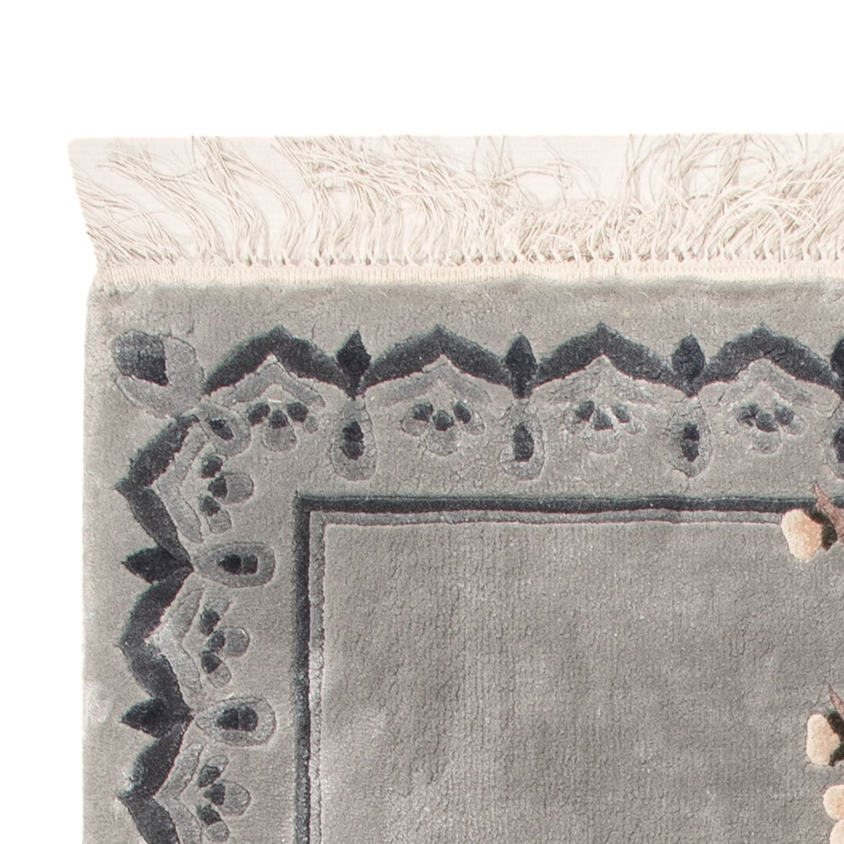 Silketæppe - China Silk - 124 x 60 cm - sølv