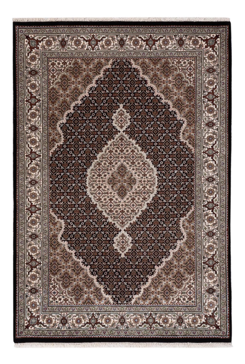 Orientalsk tæppe - Tabriz - 184 x 124 cm - mørk beige