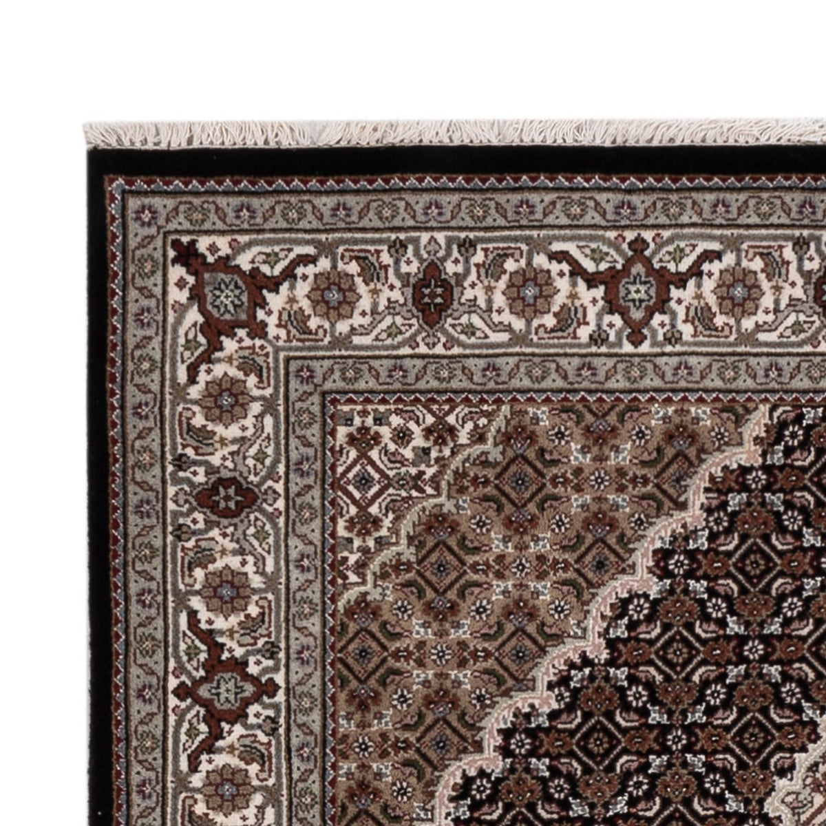 Orientalsk tæppe - Tabriz - 184 x 124 cm - mørk beige
