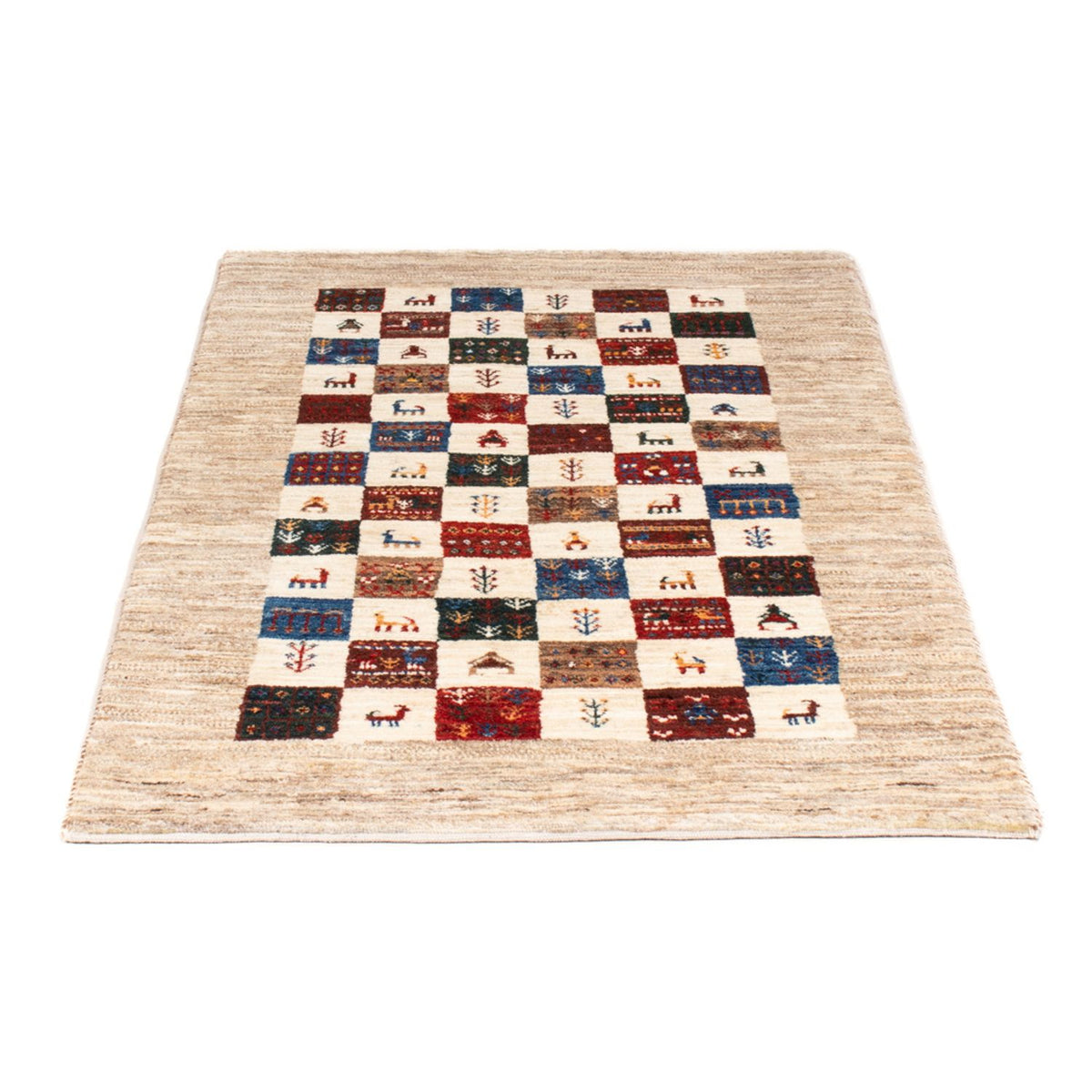 Gabbeh Tæppe - Loribaft Persisk - 129 x 81 cm - flerfarvet