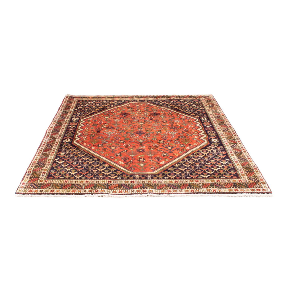 Persisk tæppe - Nomadisk - 205 x 158 cm - orange