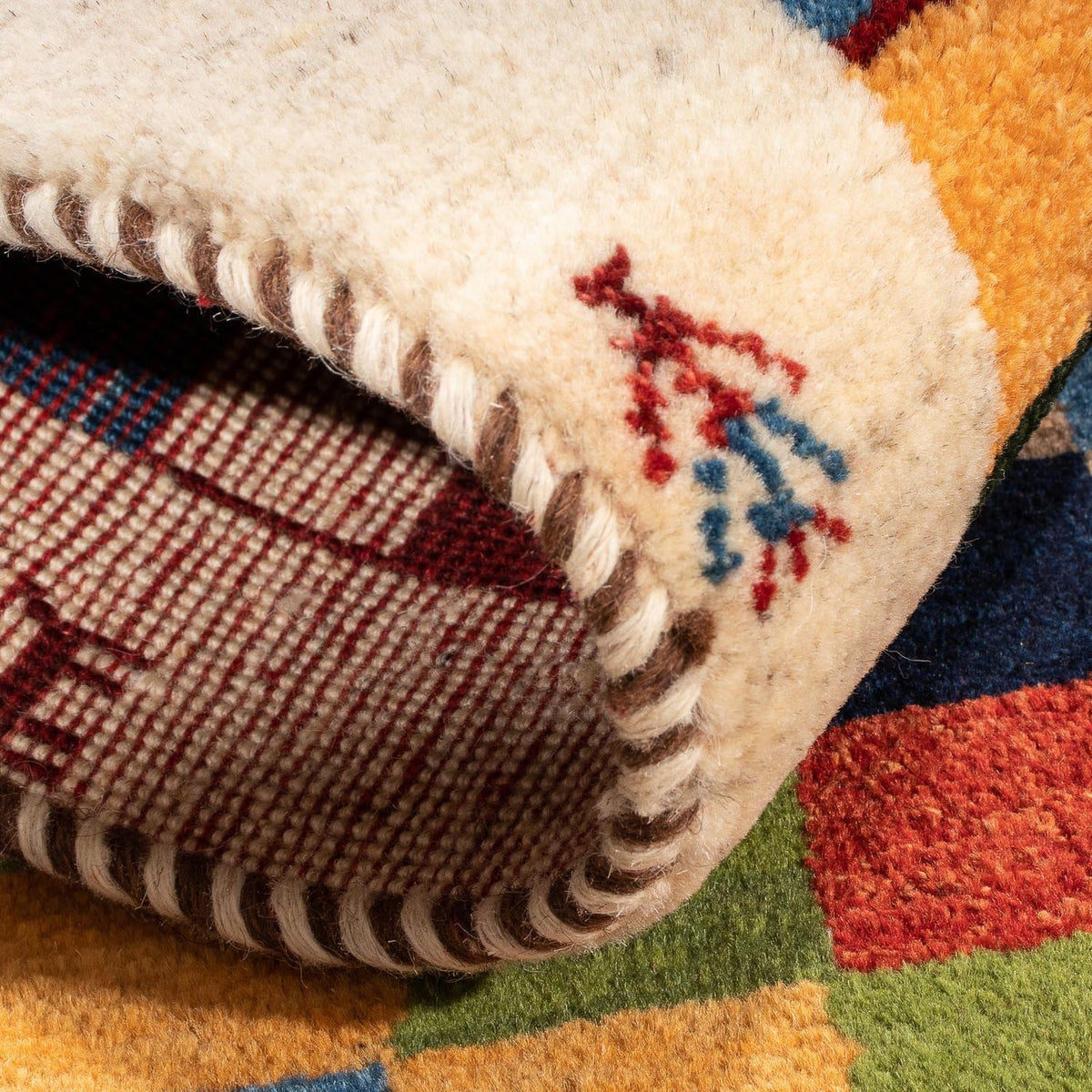 Gabbeh-tæppe - Persisk - 125 x 86 cm - flerfarvet