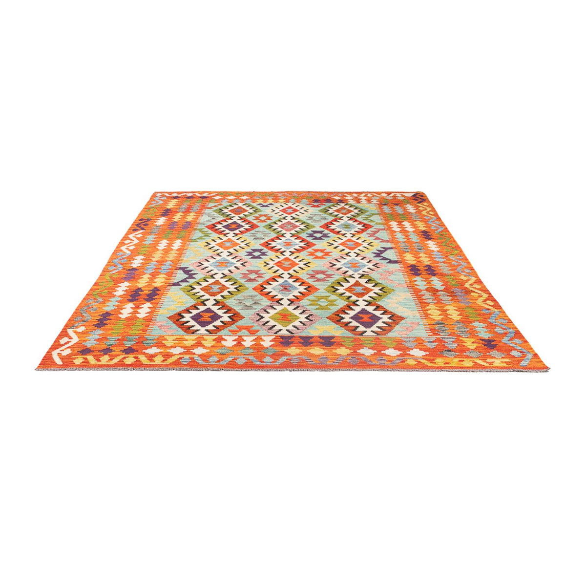 Kelim Carpet - Splash - 247 x 176 cm - flerfarvet