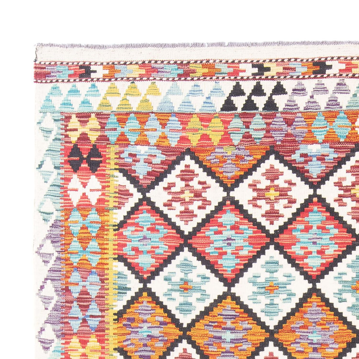 Kelim Carpet - Splash - 239 x 200 cm - flerfarvet