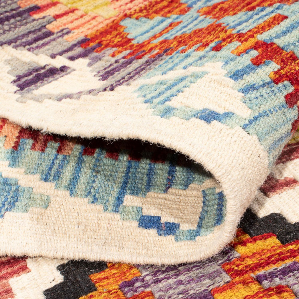 Kelim Carpet - Splash - 239 x 200 cm - flerfarvet