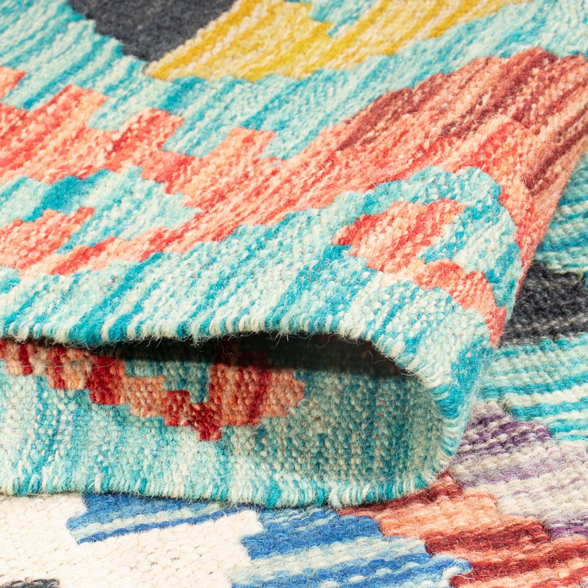 Kelim Carpet - Splash - 170 x 118 cm - flerfarvet
