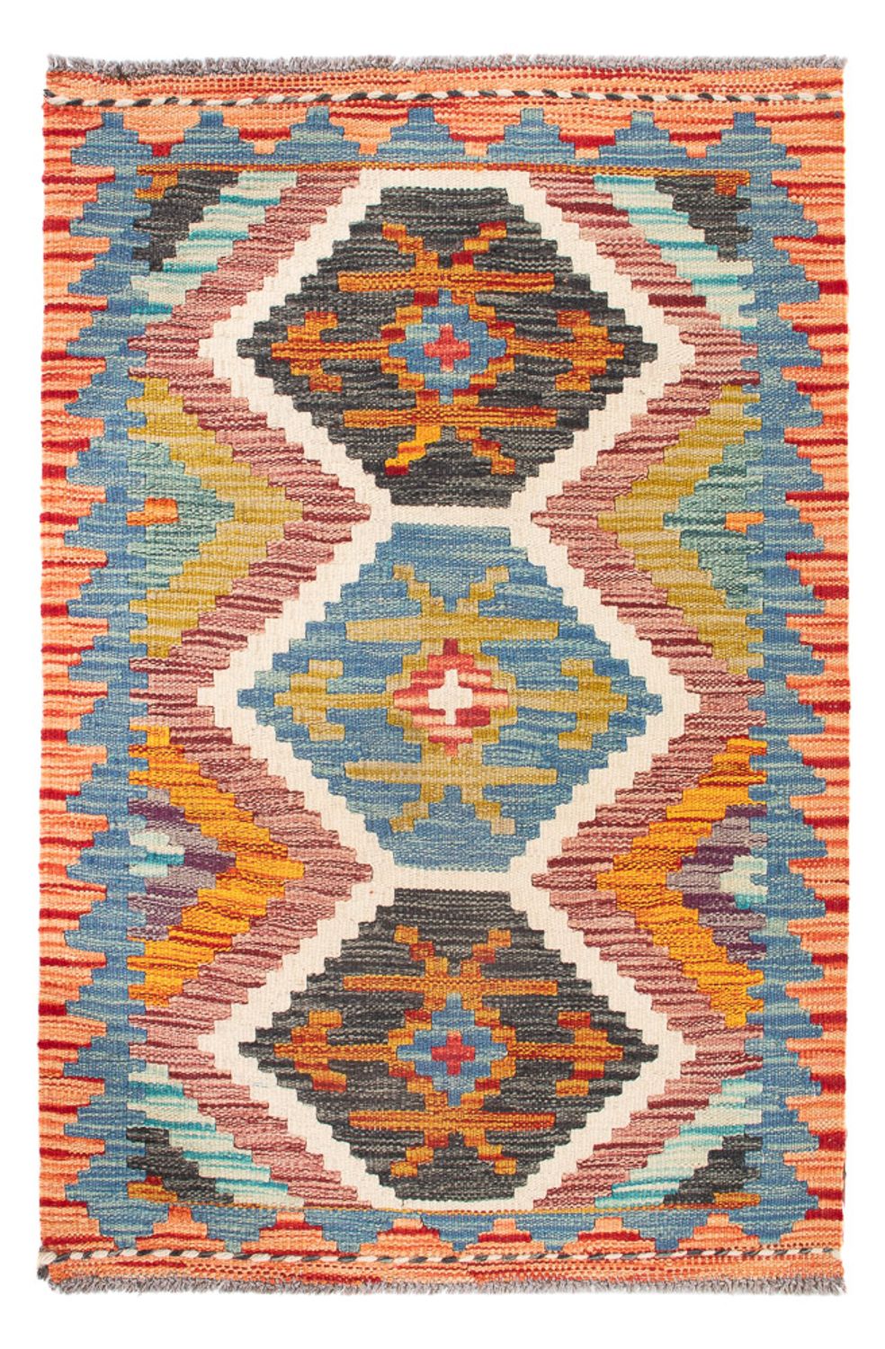 Kelim Carpet - Splash - 92 x 63 cm - flerfarvet