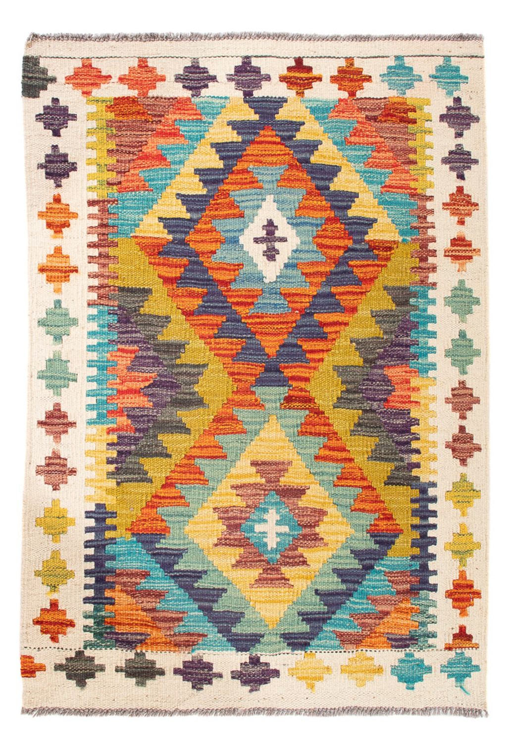 Kelim Carpet - Splash - 84 x 62 cm - flerfarvet