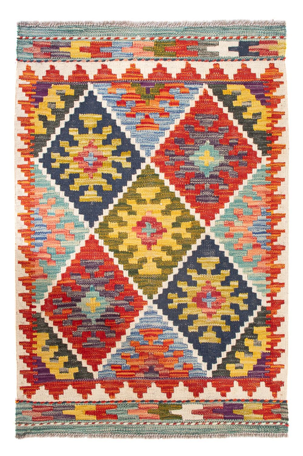 Kelim Carpet - Splash - 93 x 65 cm - flerfarvet