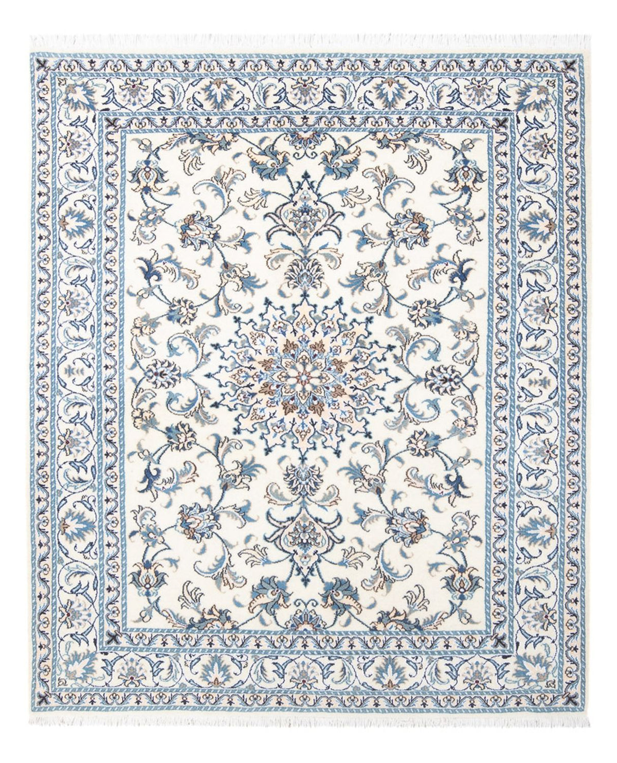 Persisk tæppe - Nain - 194 x 147 cm - creme