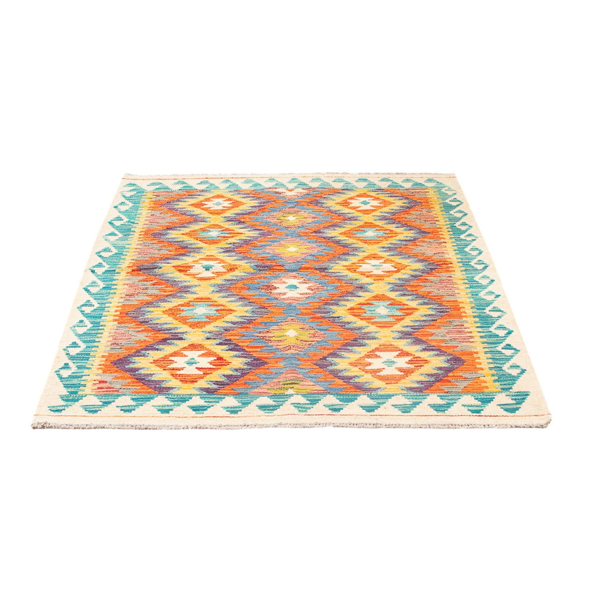 Kelim Carpet - Splash - 155 x 102 cm - flerfarvet