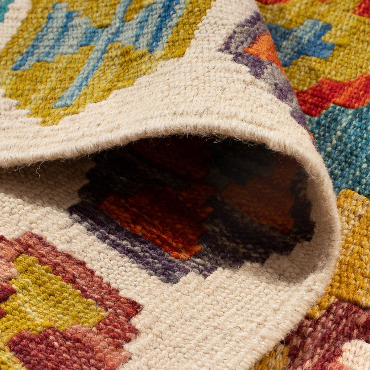 Kelim Carpet - Splash - 143 x 104 cm - flerfarvet