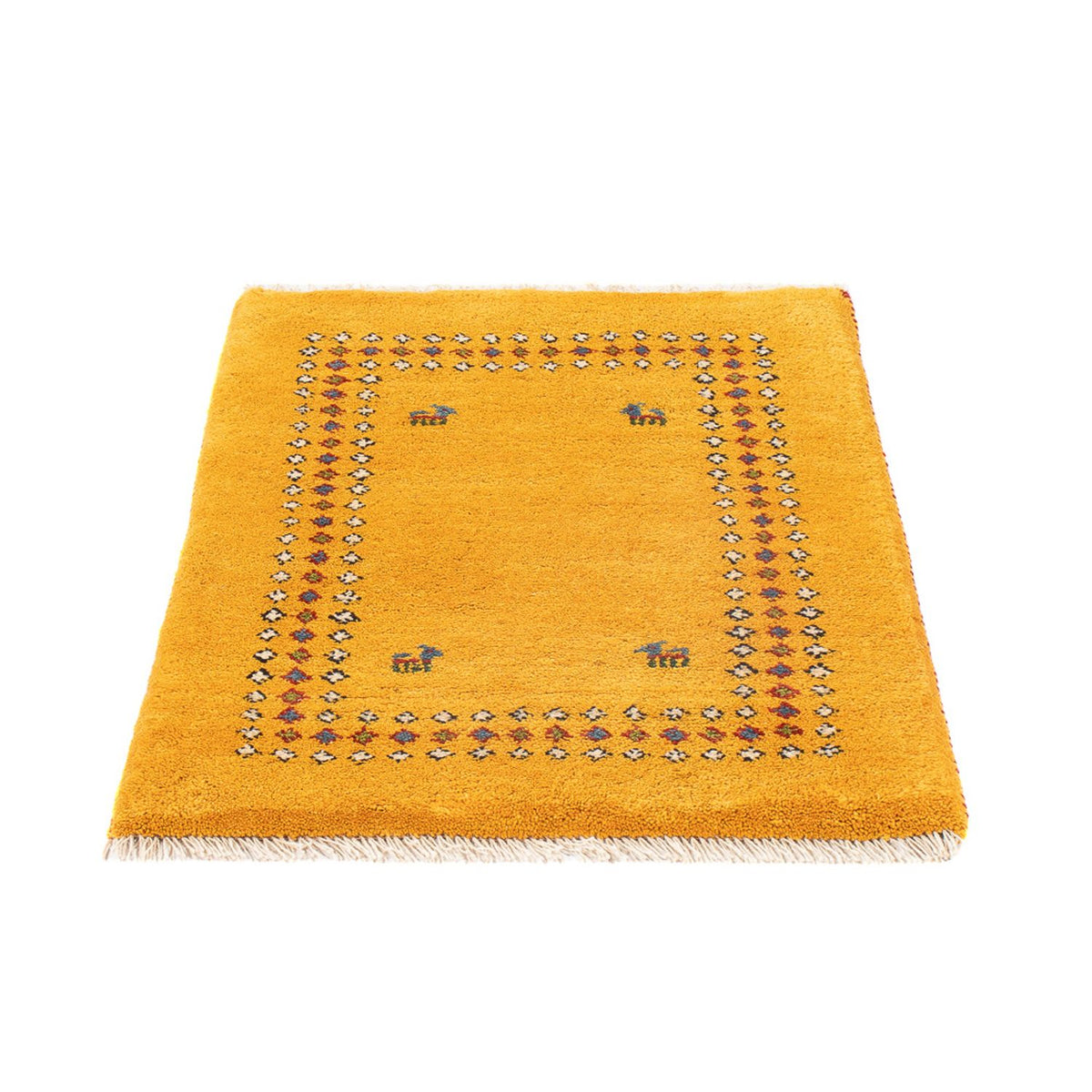 Gabbeh-tæppe - Persisk - 84 x 62 cm - guld