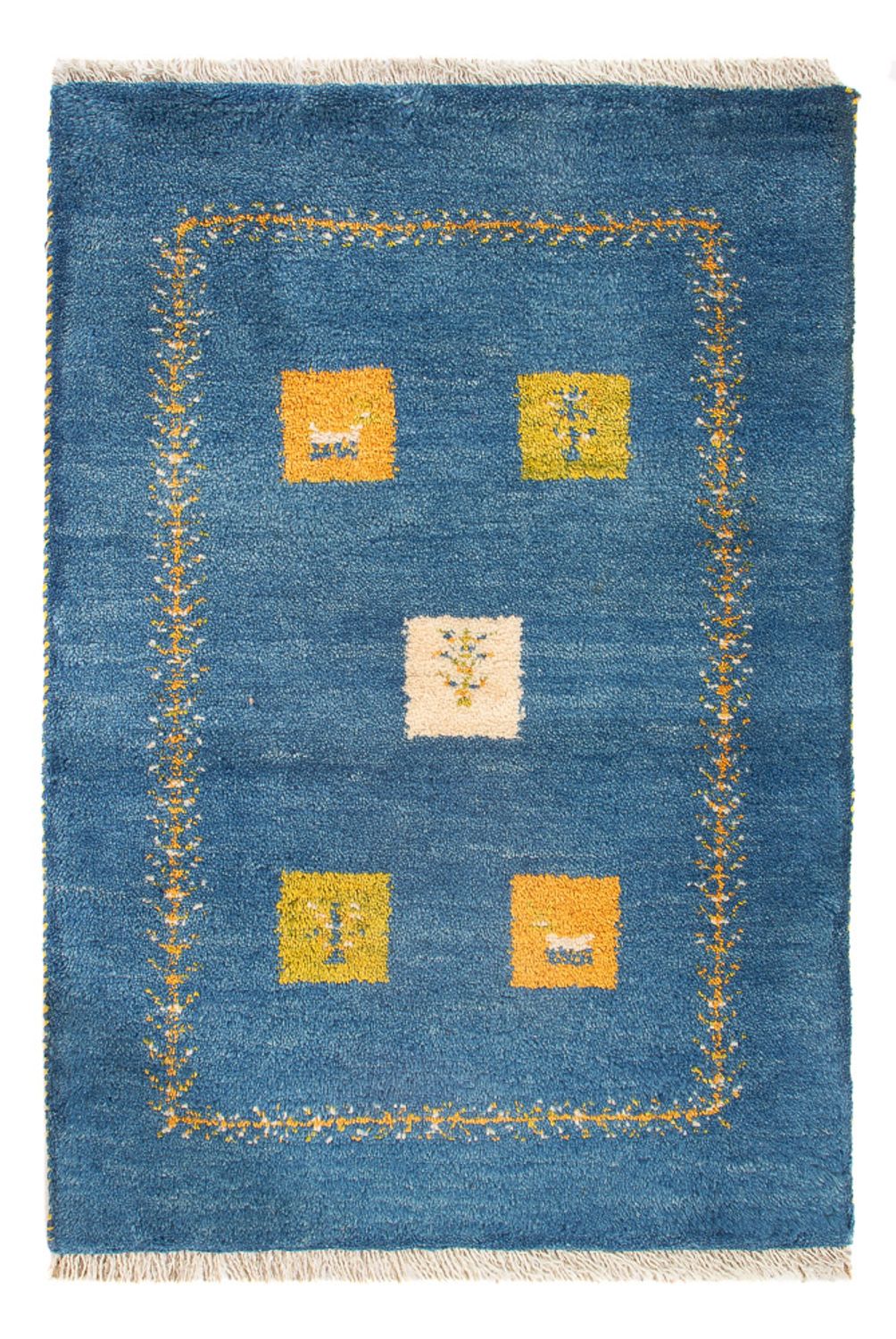 Gabbeh-tæppe - Persisk - 89 x 59 cm - flerfarvet