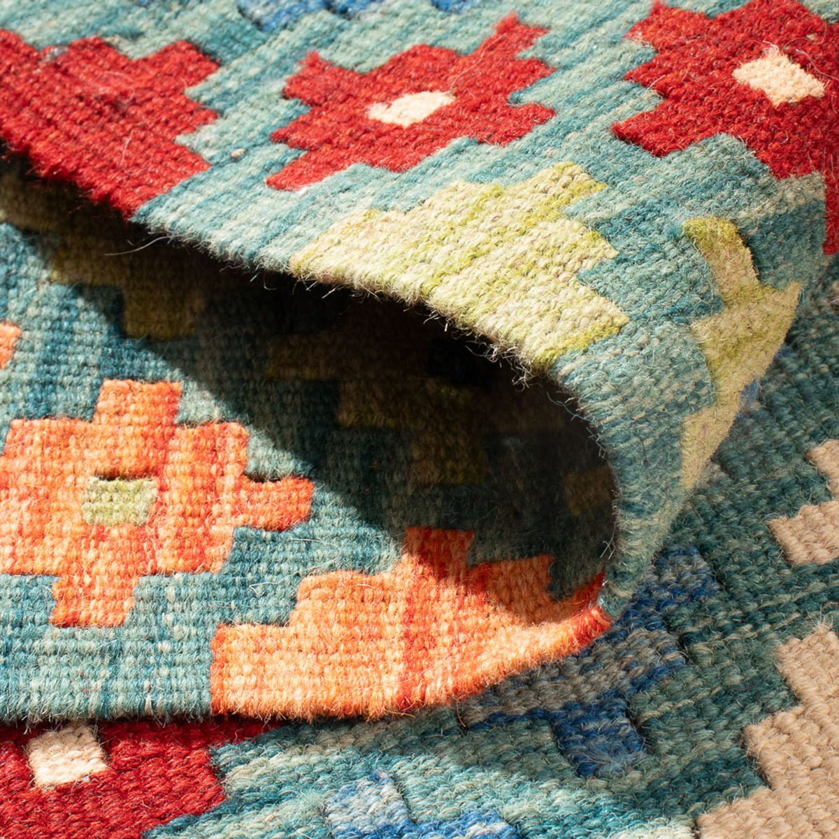 Kelim Carpet - Splash firkantet - 88 x 90 cm - flerfarvet