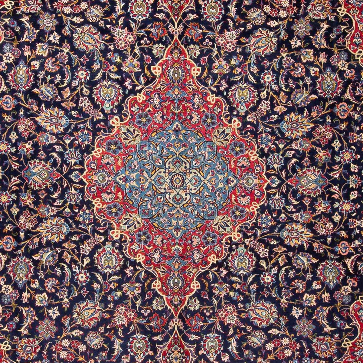Persisk tæppe - Keshan - Antik - 410 x 298 cm - mørkeblå