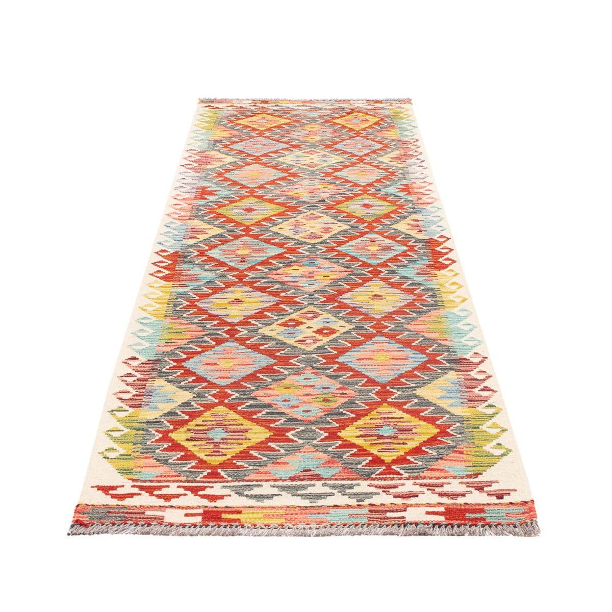 Løber Kelim Carpet - Splash - 286 x 78 cm - flerfarvet