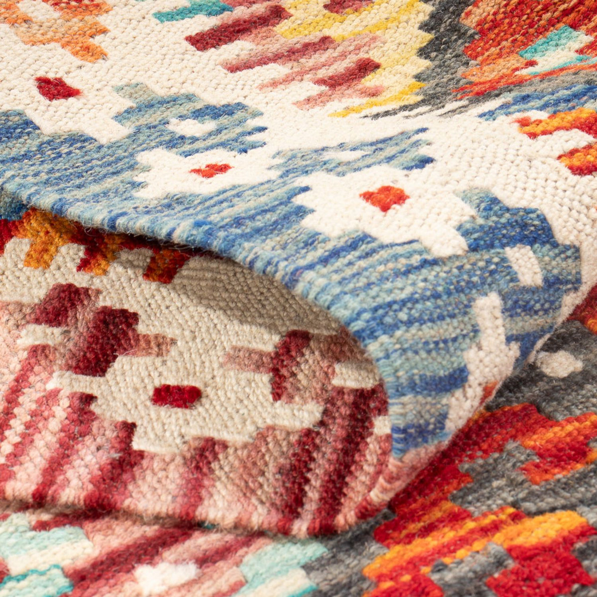 Løber Kelim Carpet - Splash - 255 x 74 cm - flerfarvet
