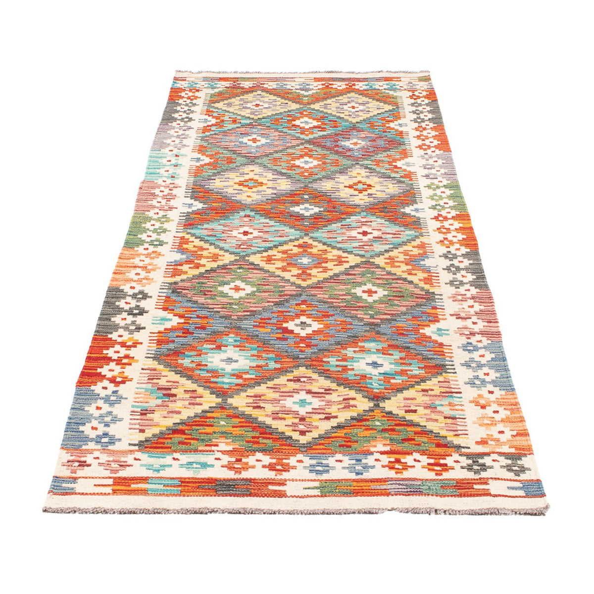 Løber Kelim Carpet - Splash - 255 x 74 cm - flerfarvet