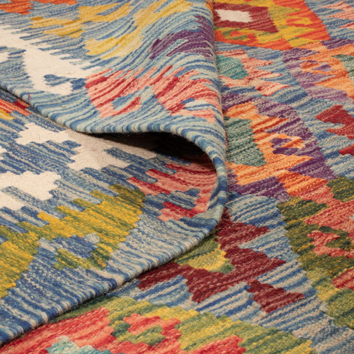 Kelim Carpet - Splash - 241 x 175 cm - flerfarvet