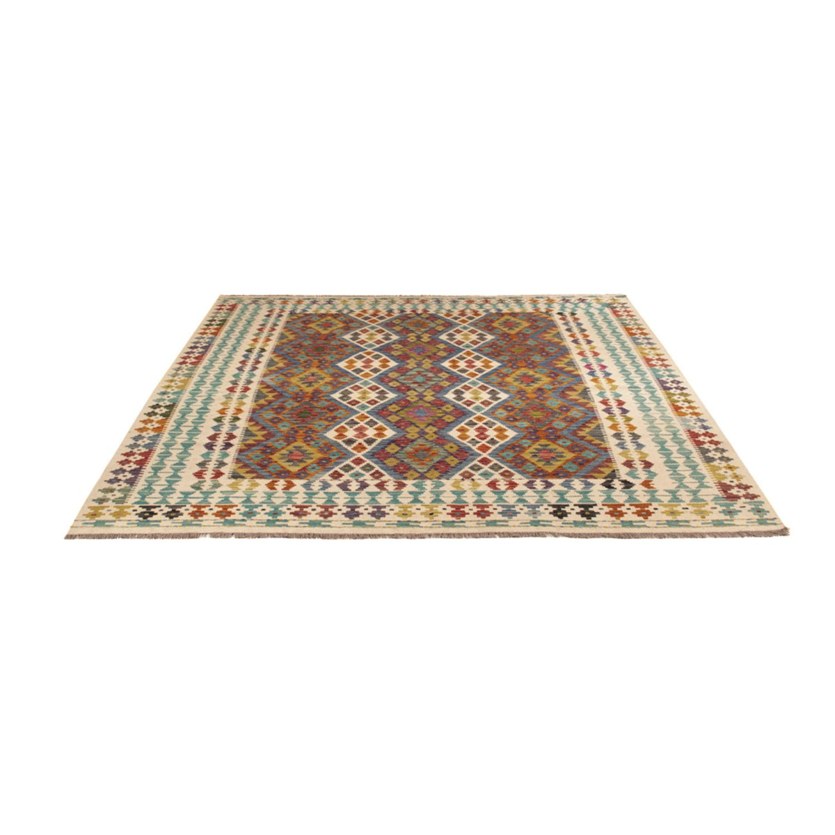 Kelim Carpet - Splash firkantet - 207 x 203 cm - flerfarvet
