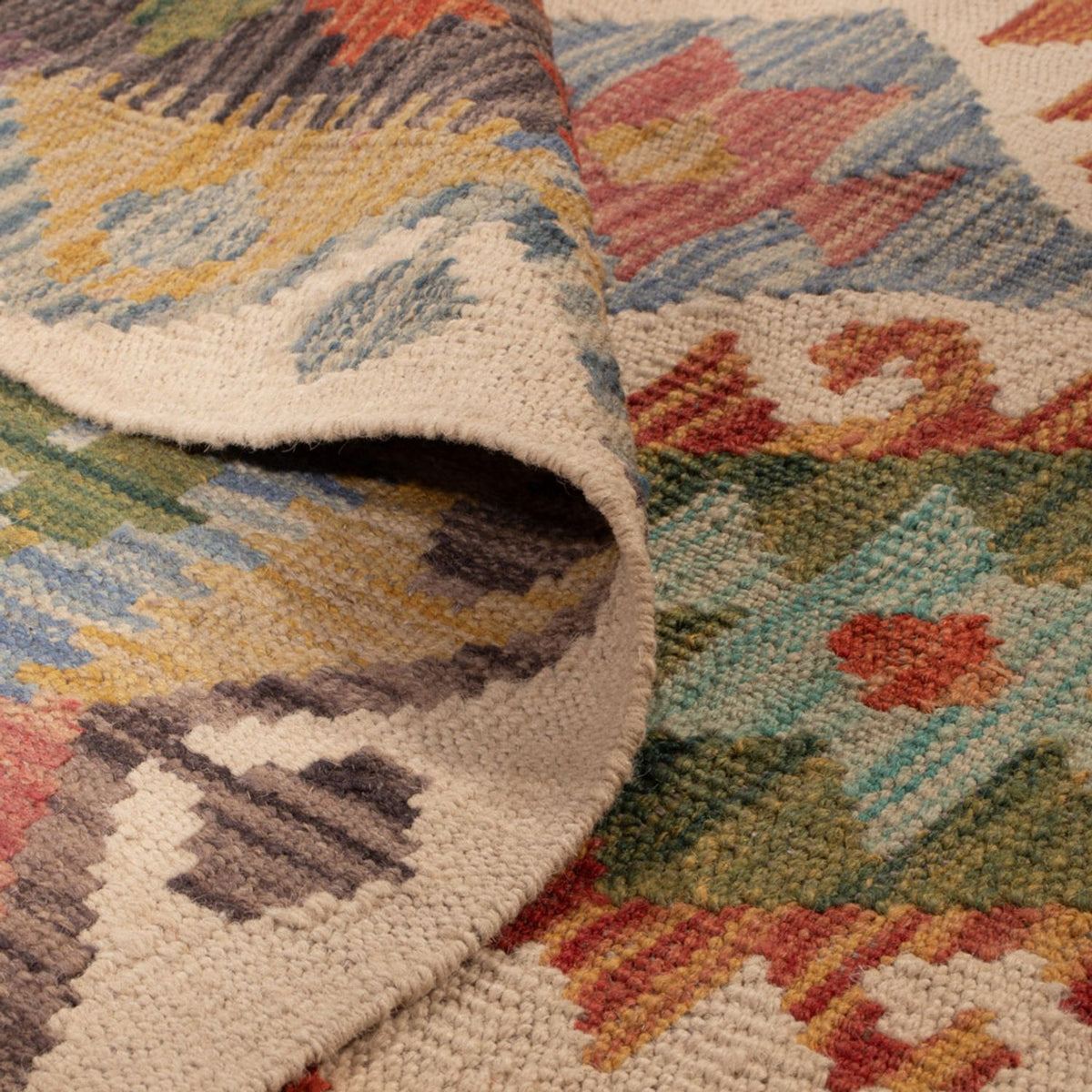 Kelim Carpet - Splash - 201 x 153 cm - flerfarvet