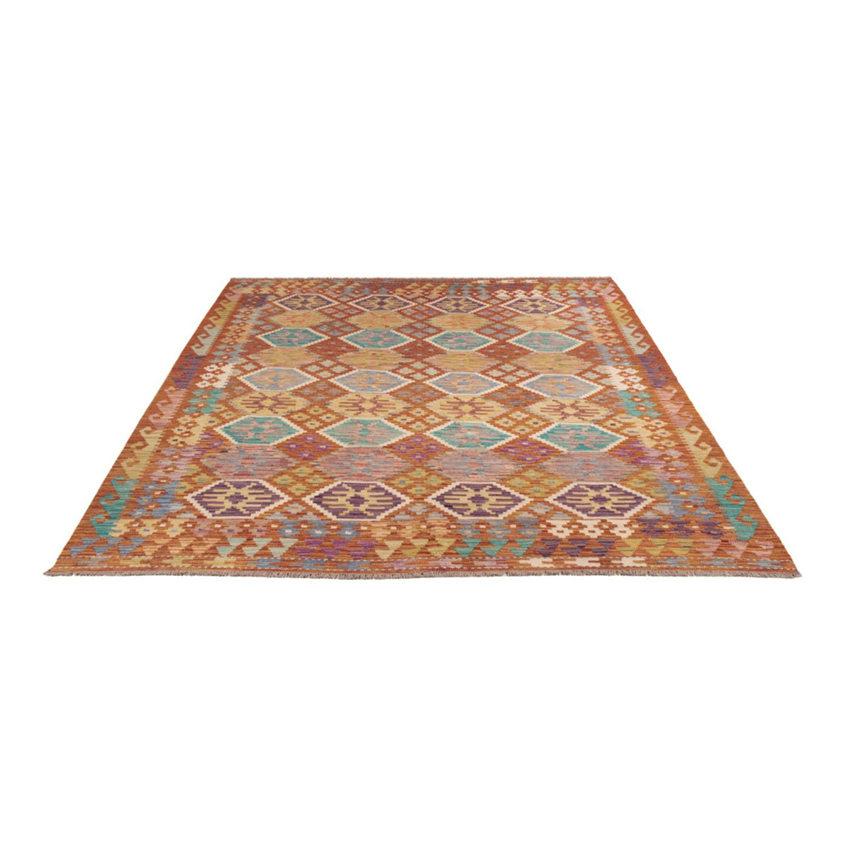 Kelim Carpet - Splash - 247 x 201 cm - flerfarvet