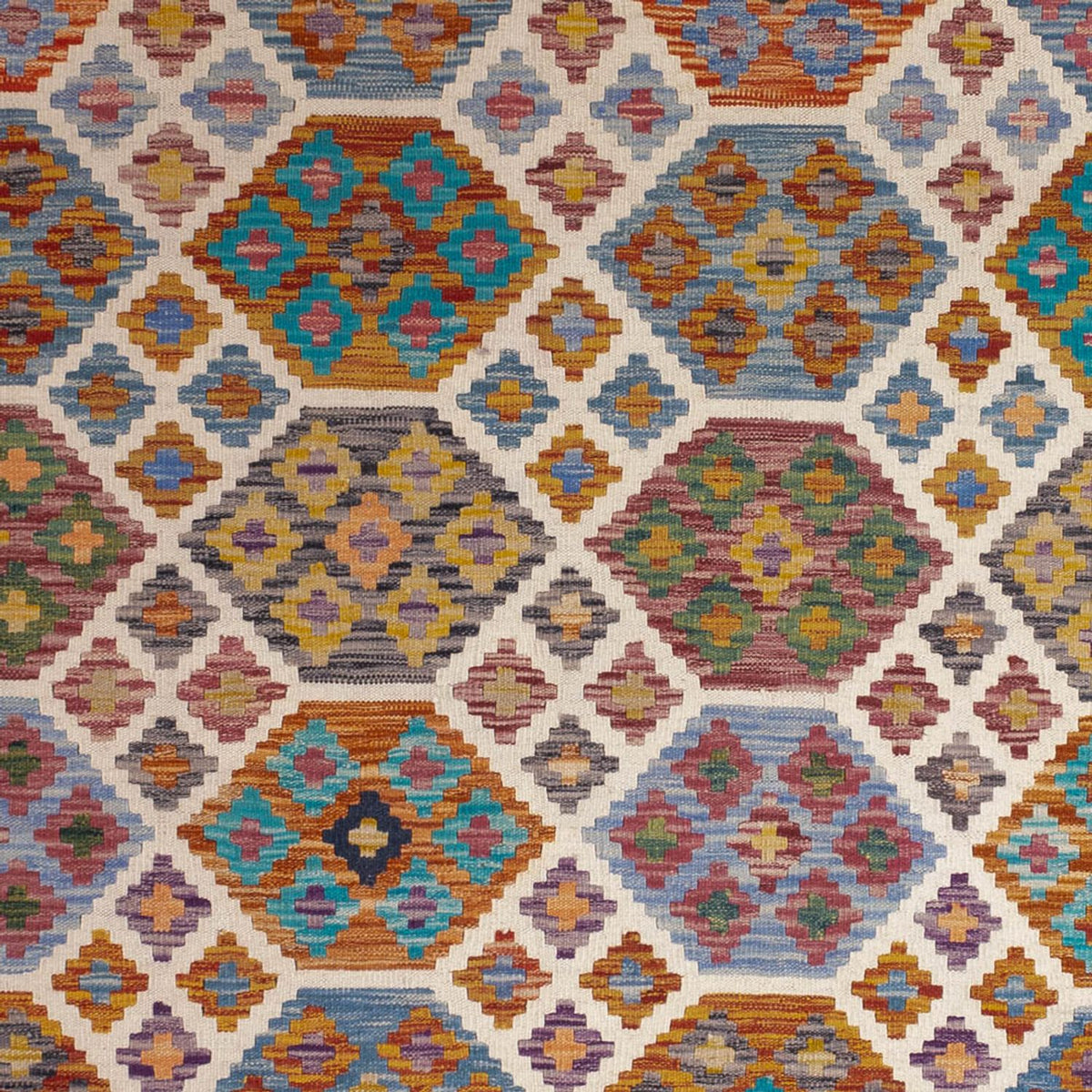 Kelim Carpet - Splash - 255 x 205 cm - flerfarvet