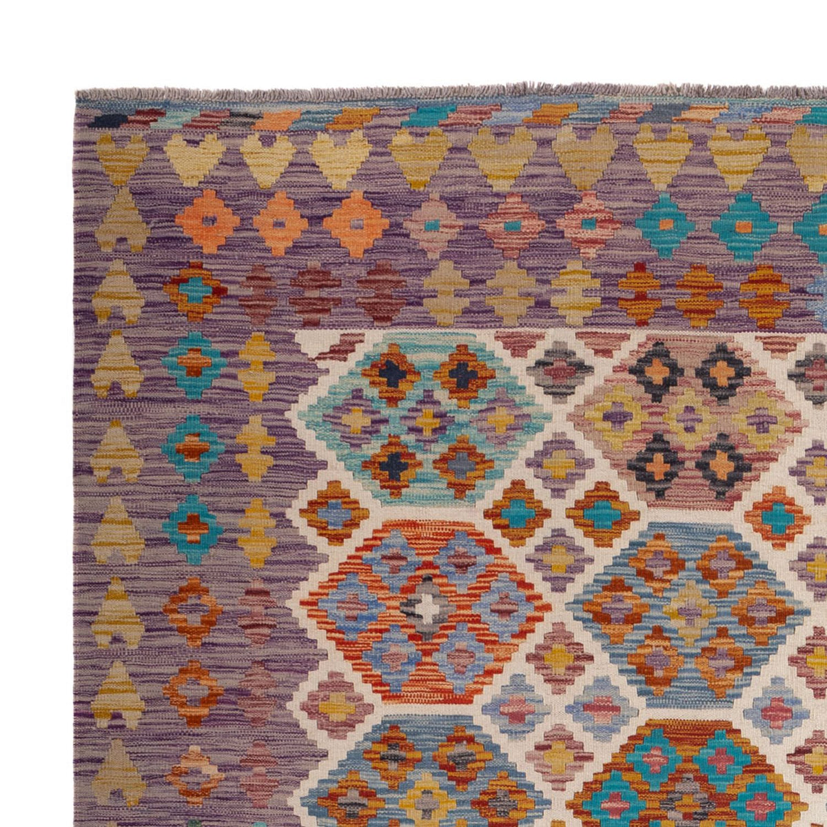 Kelim Carpet - Splash - 255 x 205 cm - flerfarvet