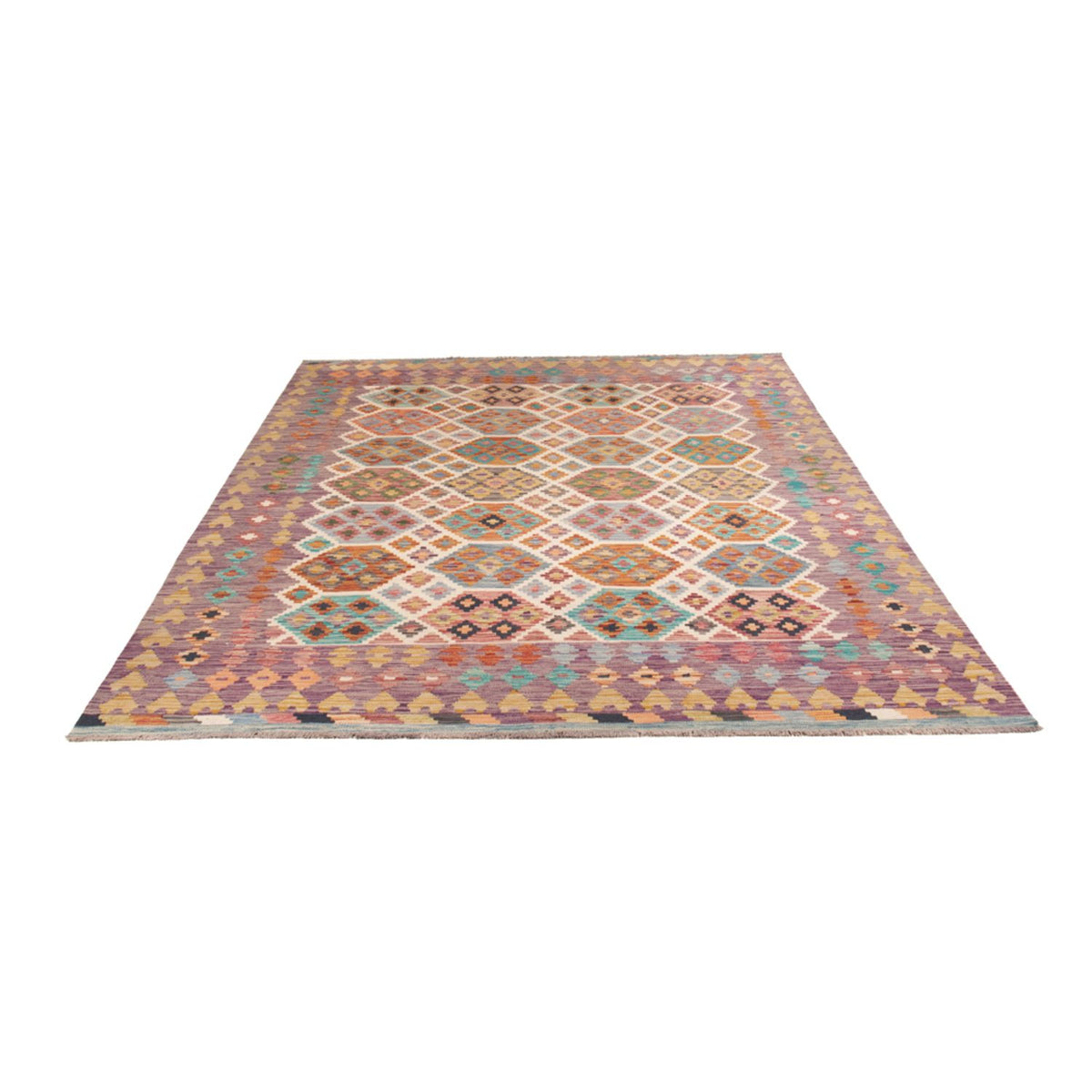Kelim Carpet - Splash - 255 x 205 cm - flerfarvet
