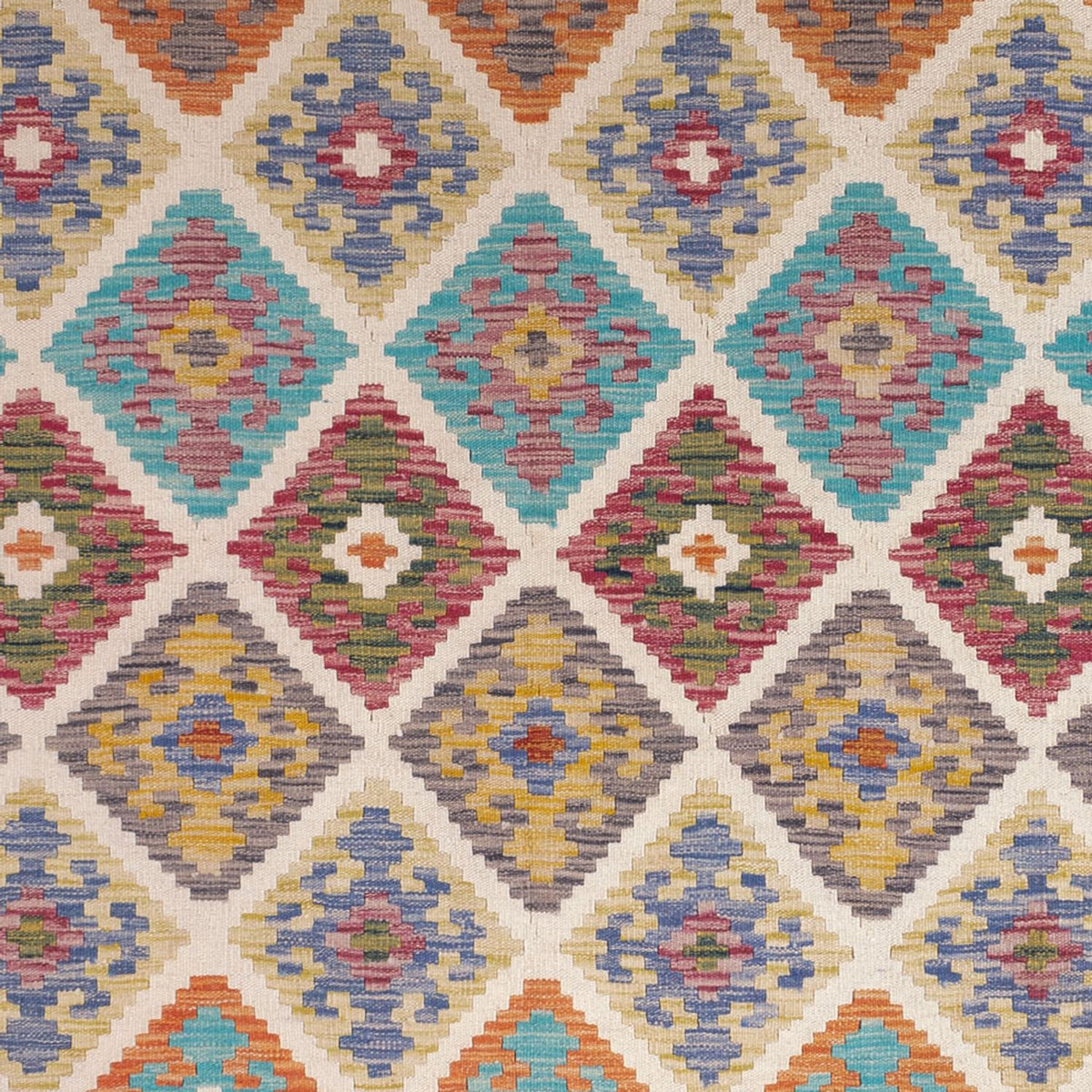 Kelim Carpet - Splash - 246 x 206 cm - flerfarvet