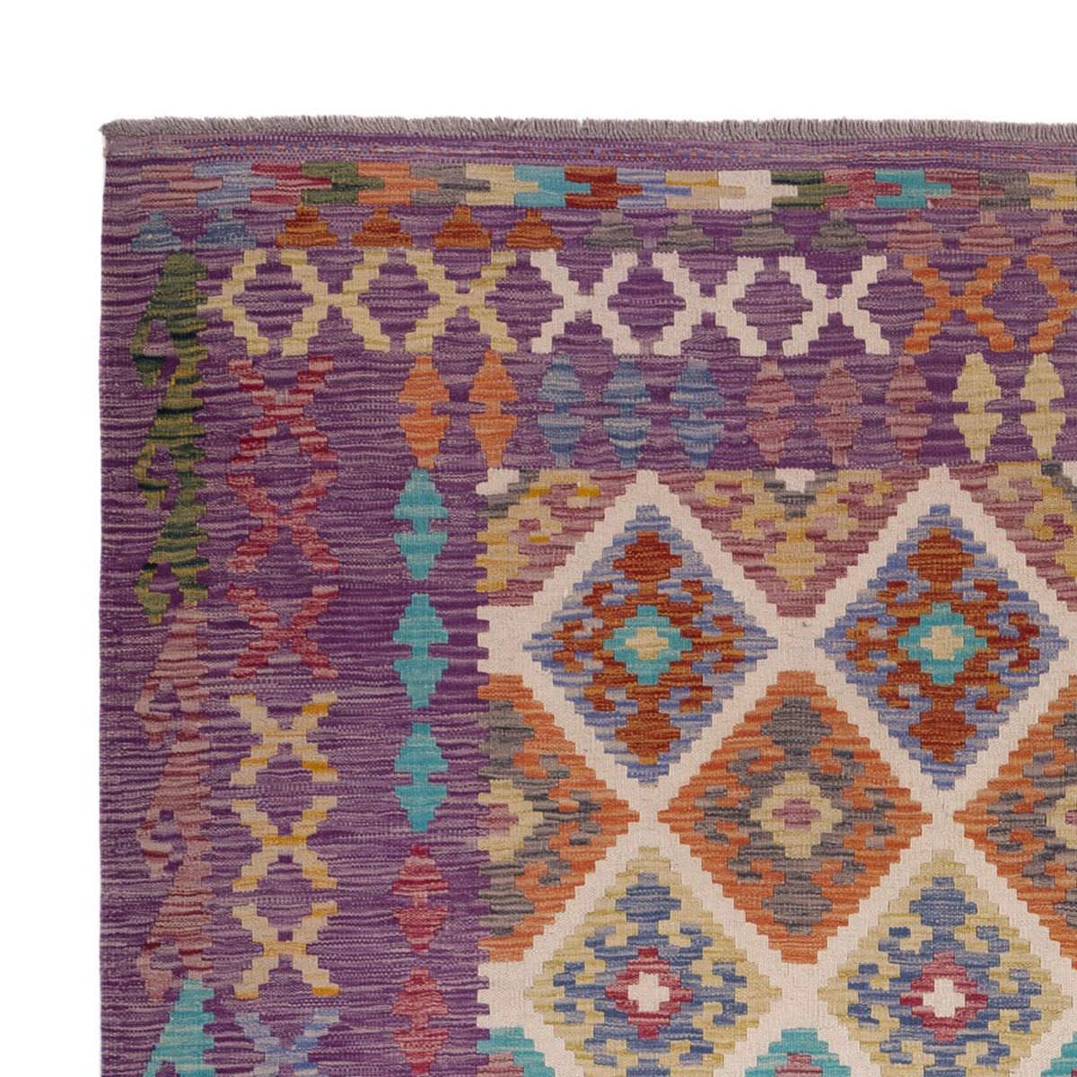 Kelim Carpet - Splash - 246 x 206 cm - flerfarvet