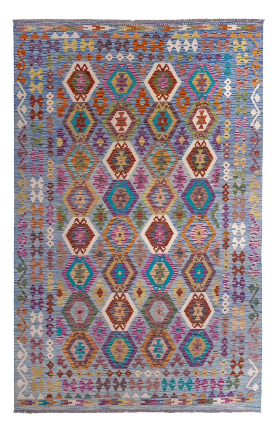 Kelim Carpet - Splash - 300 x 203 cm - flerfarvet