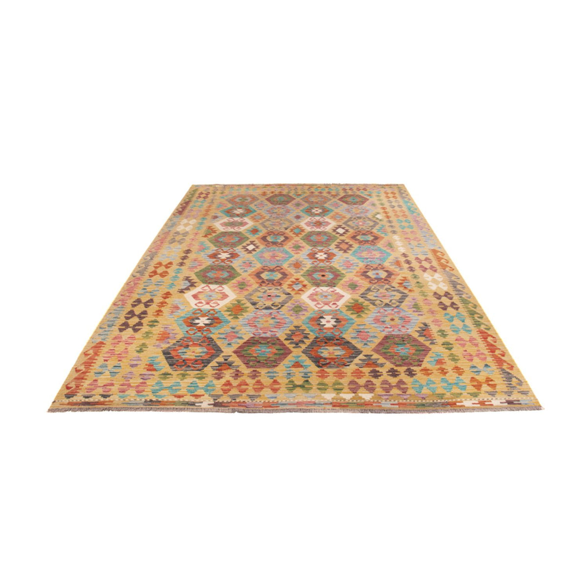Kelim Carpet - Splash - 306 x 208 cm - flerfarvet