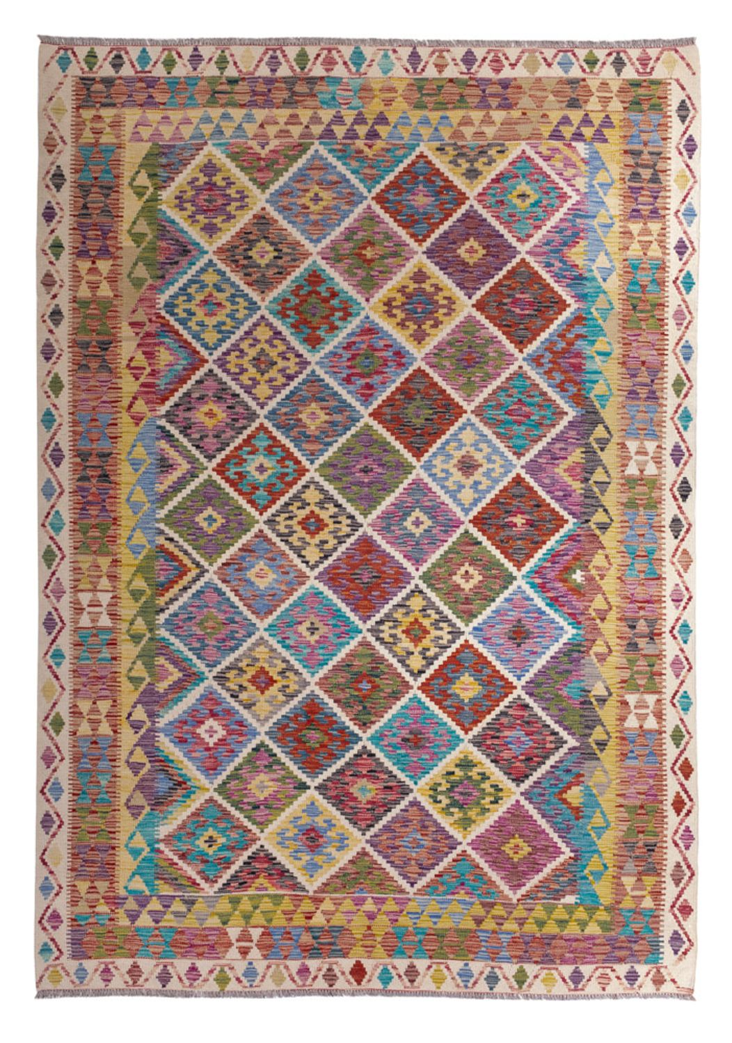 Kelim Carpet - Splash - 285 x 206 cm - flerfarvet