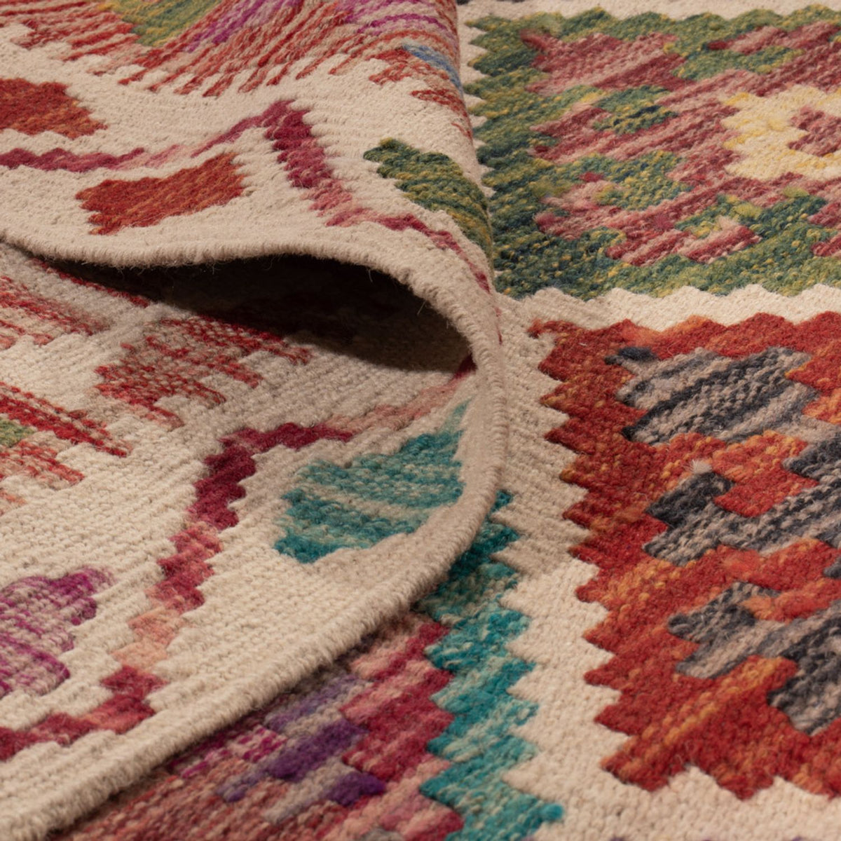 Kelim Carpet - Splash - 285 x 206 cm - flerfarvet